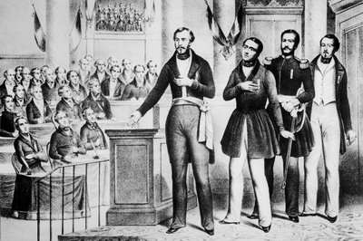 Luigi Napoleone Bonaparte III (1808-73) che giura fedeltà e devozione alla Repubblica Francese da French School